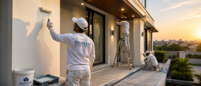 Expert Painting Contractors Professional House Painters Working on Site in Vadodara